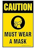 Blechschild Warnung: Maskenpflicht Metallschild Wandschild Türschild Tin Sign Nostalgic...