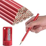 20 Stk Zimmermannsbleistifte, Rot Bleistift Baustelle, Baubleistifte, Zimmermann Baustift,...