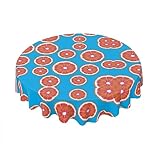 Horienteeon Grapefruit-Tischdecke, Sommerobst-Tischdecke, 152,4 cm, rund, waschbar,...