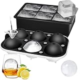 Rottay Eiswürfelform Silikon, XXL 45mm Eiskugelform 48mm 6-Fach 2-Set Eiswürfelformen...