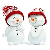 SIKORA DK32 Schneemann mit Strickmützen Dekofiguren für Weihnachten und Winter 2er Set...