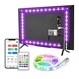 Bluetooth TV LED Hintergrundbeleuchtung, Bason 2,5 m USB LED Streifen für 32-58 Zoll App...