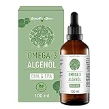 Omega 3 Algenöl mit 998mg DHA & 535mg EPA pro 2.5ml // 100 ml // DIE VEGANE ALTERNATIVE...