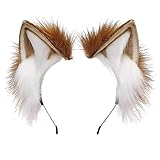 ZFKJERS Handgefertigtes Fell Fuchs Katzenohren Stirnband Fursuit Kopfbedeckung Cosplay...
