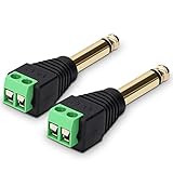 kwmobile 2x 6,35mm Klinkenstecker Adapter - Klinke auf 2-Pin Audio Kabel Terminal Block...