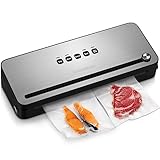 Bonsenkitchen Vakuumierer, vakuumiergerät sous vide mit cutter, vakumierergerät inkl. 5...