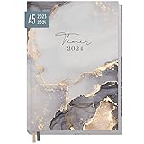 Chäff-Timer Classic A5 Kalender 2023/2024 [Grey Marble] Terminplaner, Terminkalender für...