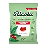 Ricola Eukalyptus Kirsche, 75g Beutel original Schweizer Kräuter-Bonbons mit 13...