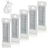 0,35mm x 250m Basteldraht Dünn, 5 Rollen Silberdraht zum Basteln, Floristendraht...