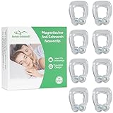 Perfekt-Schlafen24® 8X Nasenspreizer Clip gegen Schnarchen - Anti Schnarch Nasenclip für...