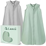 Looxii 2er Pack Baby Schlafsack Sommer 100% Baumwolle Sommerschlafsack 0.5 Tog...