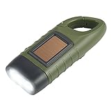 Simpeak LED Taschenlampe, Handkurbel Solar Karabiner Taschenlampe für...