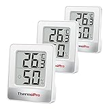 ThermoPro TP49W-3 digitales Mini Thermo-Hygrometer Thermometer Raumthermometer 3 er innen...