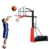 VIETOL Outdoor-Basketballkorb mit Rädern | Steel Basketballanlage 1,4-3,05m verstellbar |...