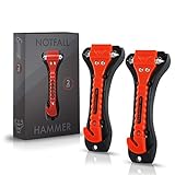 Heldenwerk® Notfallhammer fürs Auto [2er Set] - Nothammer mit Gurtschneider &...