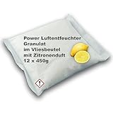 12 x 450g Luft-Entfeuchter Granulat im Vliesbeutel Nachfüllpackung mit Zitronenduft...