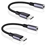 Adapter USB C auf Klinke(2 Stück), USB C auf 3,5 mm Kopfhörer Adapter USB C Klinke...