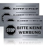 T TAKONE Bitte Keine Werbung Schild, 2 Pcs Briefkastenschild aus v2a Edelstahl, 70 X 30mm...