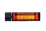 OUTTECH Heizstrahler, schwarz, Aluminium, 58 x 15 cm, wassergeschützt, Fernbedienung mit...