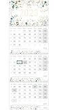 3-Monatskalender 2023 Wandkalender mit Datumsschieber [Blattgold] Dez 2022 - Jan 2024 |...