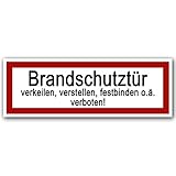 10 Stück Brandschutztür Aufkleber 21x7,2cm Sticker Brandschutztür verkeilen,...