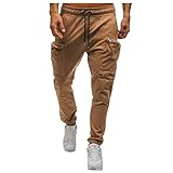 KONG JIMFAN Arbeitshosen Männer Sports Turnhose Taschen Herren Sweathose Pumphose Herren...