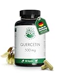Quercetin - 180 Kapseln á 500mg aus deutscher Herstellung – 100% Vegan & Ohne Zusätze...