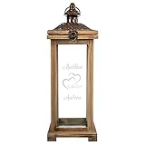 Geschenke 24 Landhaus Laterne Holz zum Hochzeitstag personalisiert (Namen + Datum) -...