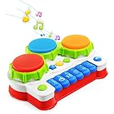 LAWASEN Baby Spielzeug für 0 3 6 Monate Kleinkinder Klavier und Trommel Musikspielzeug...