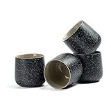 TEANAGOO Keramische japanische Teetasse, 7.2Oz / 205 ml, Charcoal Grey, H17, 4...