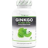 Ginkgo Biloba 6000 mg - 365 Tabletten – Premium Extrakt: Mit Flavonglykoside +...