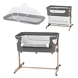 MoMi SMARTBED 4-in-1 Kinderbeistellbetten bis 15 kg, Beistellbett für Babys mit Matratze,...