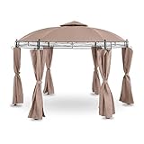 Uniprodo Uni_PERGOLA_3X3.5TR_U Gartenpavillon rund Ø 3,50 m Polyester 180 g/m2 beige...