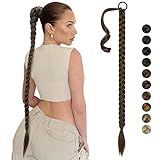 FESHFEN Braid Extensions Pferdeschwanz Verlängerung mit Haargummi, 86 cm Lang Ponytail...