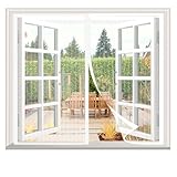 Upgraded Fliegengitter Fenster Magnet 95x105cm, Fliegengitter Balkontür Magnetisches...