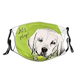 NUFR Art Ball Bandana Cartoon Comic Curveball Niedliches Design Hund Doggy Drawn Face Dust...