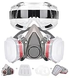 Rawhui Atemschutzmaske mit 10pcs Filter, Staubschutzmaske mit Schutzbrille, Universal Face...