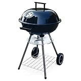 RESCH 502595 Holzkohlegrill Ø 44cm, 4 Personen Grill Holzkohle, fahrbarer Kugelgrill mit...