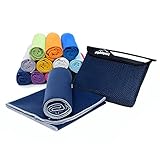 Mikrofaser Handtuch Set - für Sauna, Fitness, Sport I Strandtuch, Sporthandtuch I Navy...