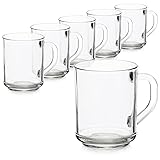 com-four® 6x Teeglas - Trinkgläser mit Henkel für Tee und Kaffee - Ideal für...