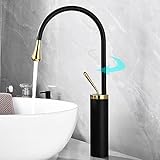 Moderne leichte Luxus Waschbecken Wasserhahn mit Wassertropfen Design 360° Schwenkbar...