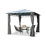 Gartenpavillon 3x3 m wasserdicht ALU Deluxe Polycarbonat Dach ca. 8mm Pavillon 4...