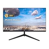 PC Monitor, 22 Zoll Full HD 1920 x 1080P IPS Bildschirm, Rahmenlos, 75Hz, 5ms...