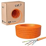 HB-DIGITAL 50m CAT.7 Netzwerkkabel LAN Kabel Verlegekabel PiMF AWG23 Reines Kupfer GHMT...