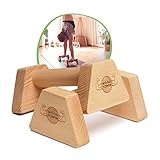 WOODPOWER® PowerBars Holz-Parallettes gelenkschonende Liegestützgriffe, Handstand-Barren...