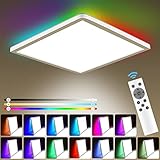 LED Deckenleuchte Dimmbar mit Fernbedienung: 24W RGB Farbwechsel Deckenlampe LED Panel...