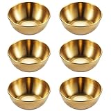 6 Stk Goldene Soßenschale,Edelstahl Mini Dipschalen,Runde Dippschalen,Edelstahl Kleine...