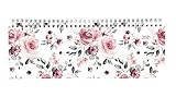 Tisch-Querkalender Style Rosen 2021 - Büro-Planer 29,7x10,5 cm - Tisch-Kalender - 1 Woche...