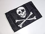 generisch Pirat mit Knochen Fahne/Flagge 30x45 cm mit Hohlsaum