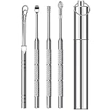 Ohrenschmalz Entfernungs Set,Ohrenschmalz Entferner Edelstahl,Tragbar Ohr Reinigung Set...